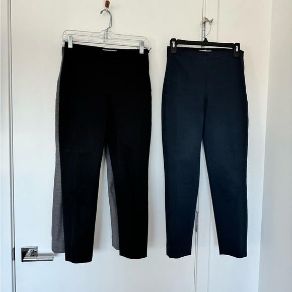 Everlane 0 Bundle 3 Side Zip Stretch Cotton Pants Navy Black Gray Houndstooth - Picture 4 of 11